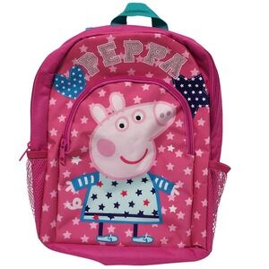 Peppa Pig Pink Star Pattern Kids Backpack Adjustable Straps Age 3+